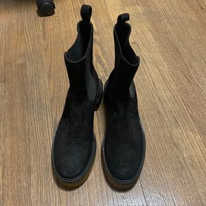 FRAME Black Suede Chelsea Boots